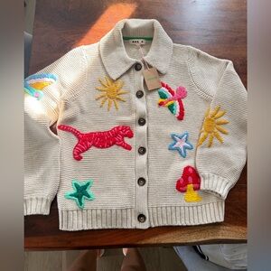 NWT Embroidered Collared Cardigan
Ecru Marl